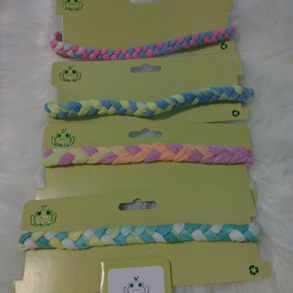 FROG SAC 4 Adjustable Braided Headbands for Girls, Rainbow Tie Dye Braid - Picture 1 of 15